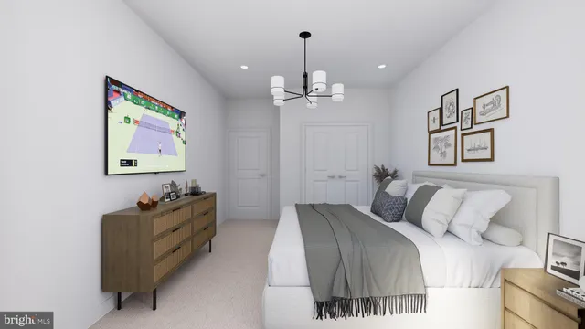 a bedroom with bed and window