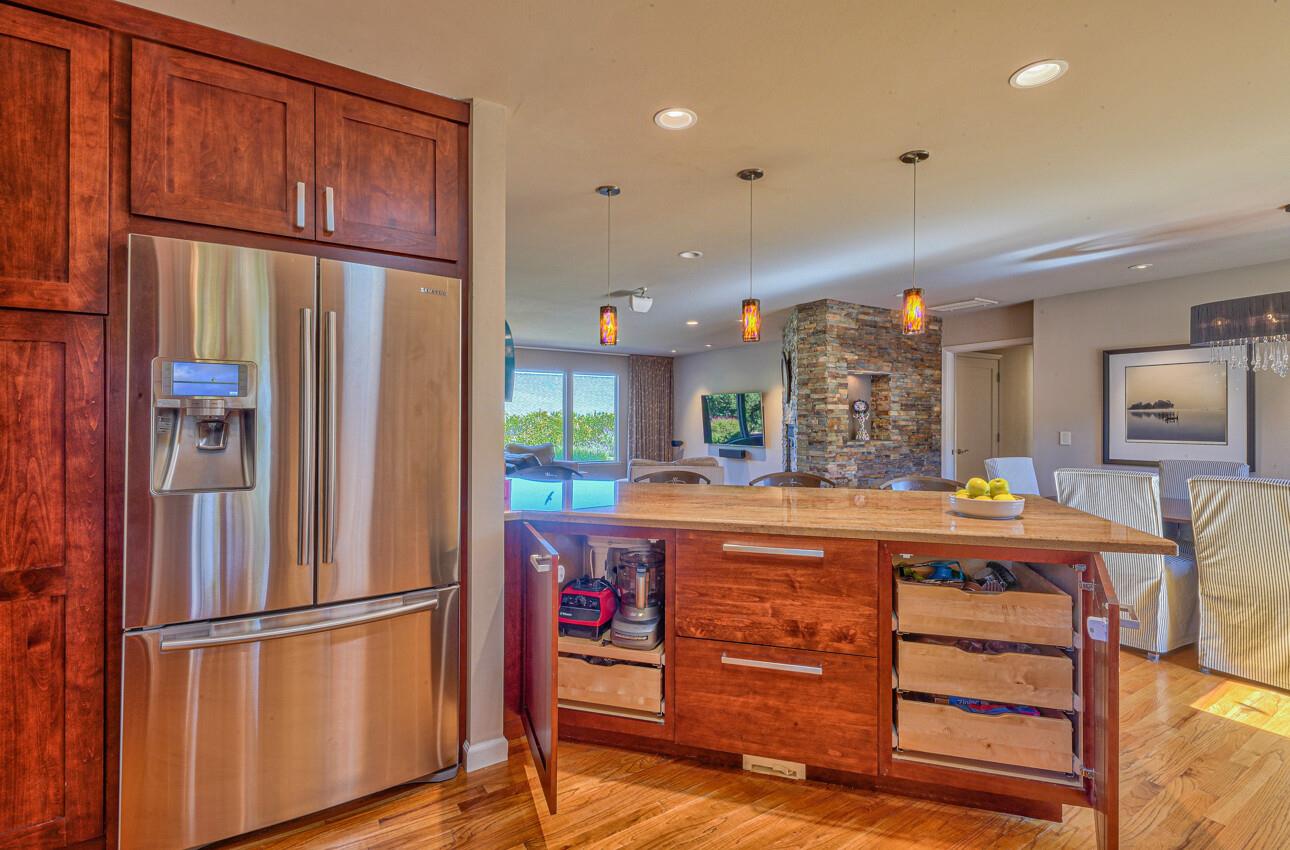 118 Enos Drive Salinas, CA 93908 - Photo 19 of 59 a kitchen with stainless steel appliances granite countertop a refrigerator sink and cabinets
