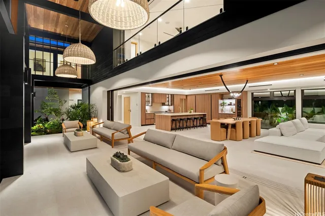 a outdoor living space with furniture