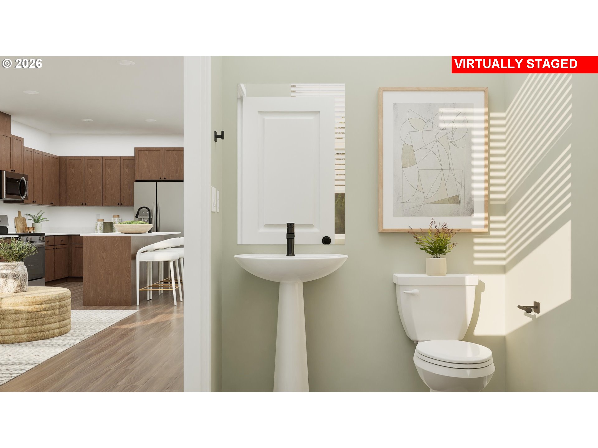 1034 Drake Lane Gervais, OR 97026 - Photo 12 of 20 a bathroom with a sink a toilet and a mirror