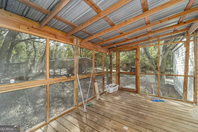 a backyard of a house with lots of green space