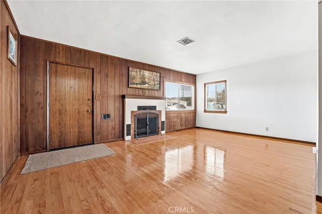 a view of a livingroom with a fireplace
