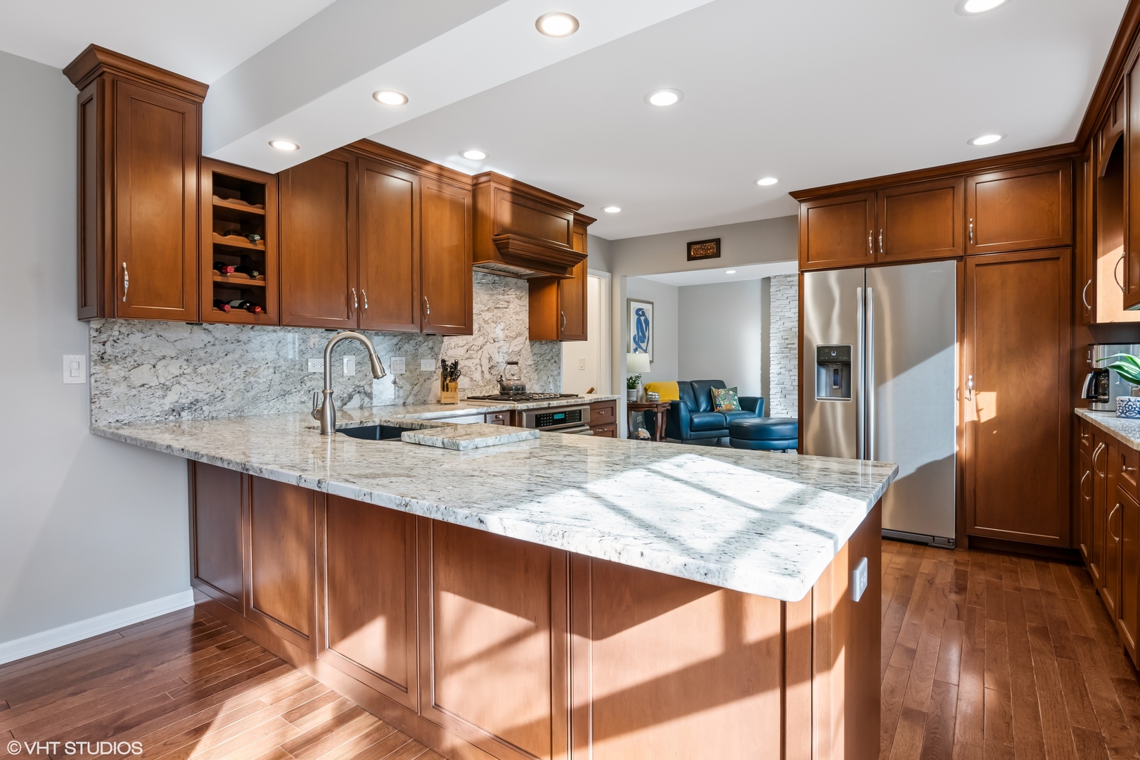 165 Hamilton Lane Wheaton, IL 60189 - Photo 13 of 45 a kitchen with stainless steel appliances granite countertop sink refrigerator and microwave