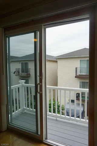 a view of wooden balcony