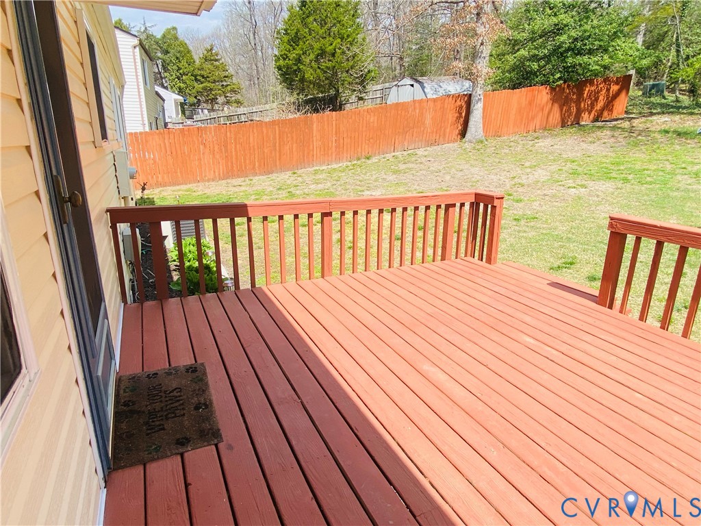 3408 Shady Creek Road North Chesterfield, VA 23234 - Photo 25 of 29 a view of balcony with wooden floor and outdoor space