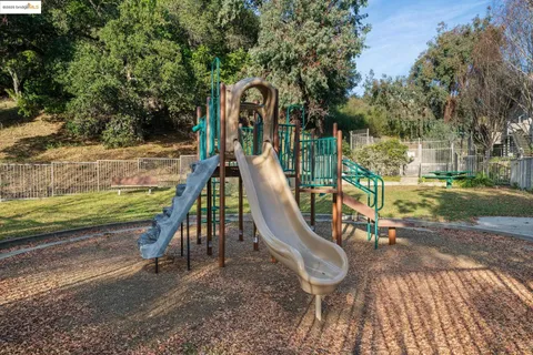 a park with large trees and a park