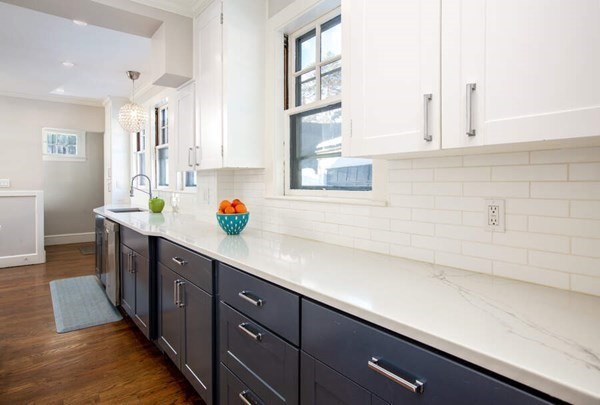 69 Evans Road Brookline, MA 02445 - Photo 8 of 24 a kitchen with stainless steel appliances a sink dishwasher and cabinets