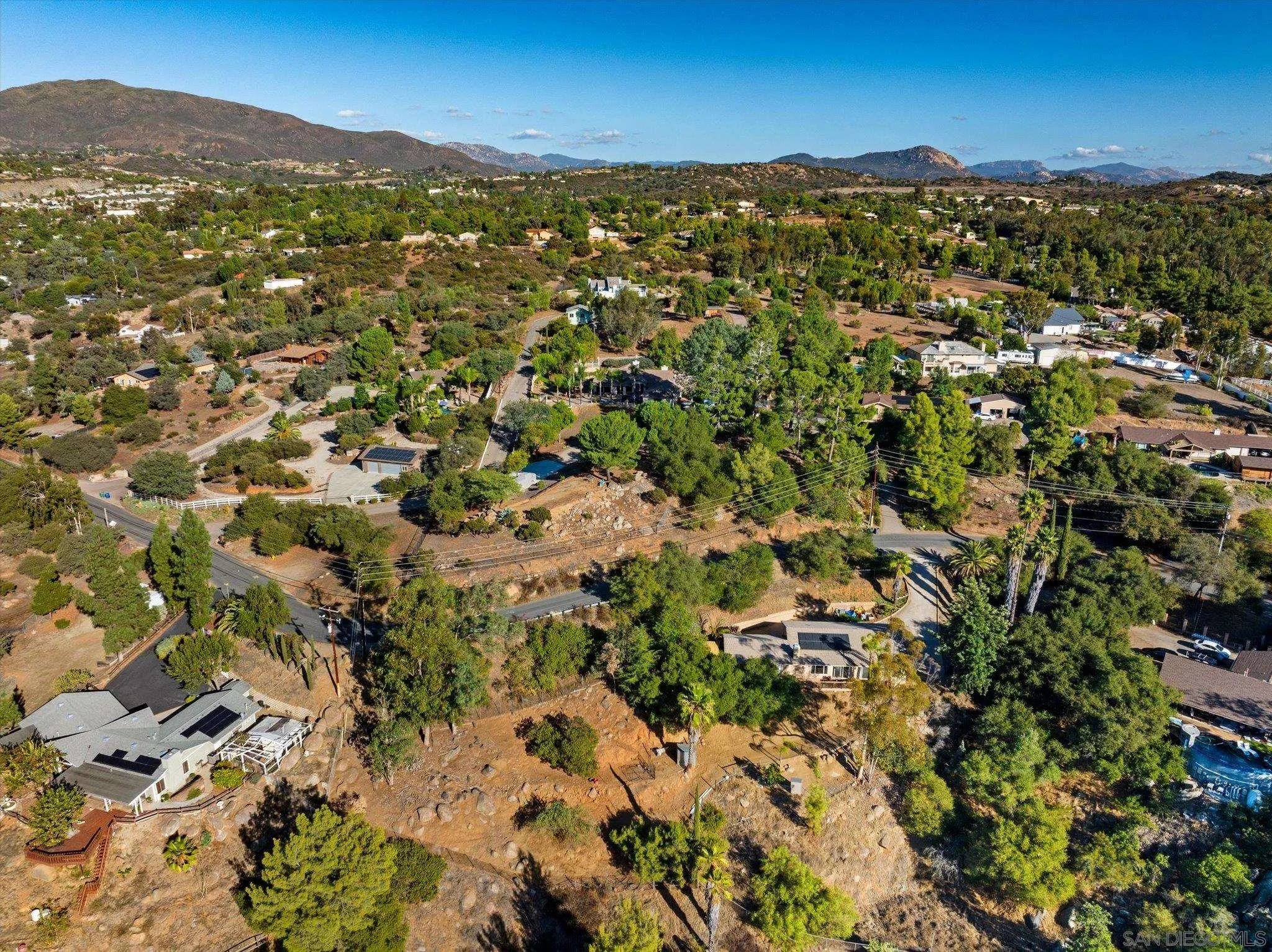 1714 Foss Road Alpine, CA 91901 - Photo 45 of 62 a view of an aerial view of residential houses with outdoor space and trees