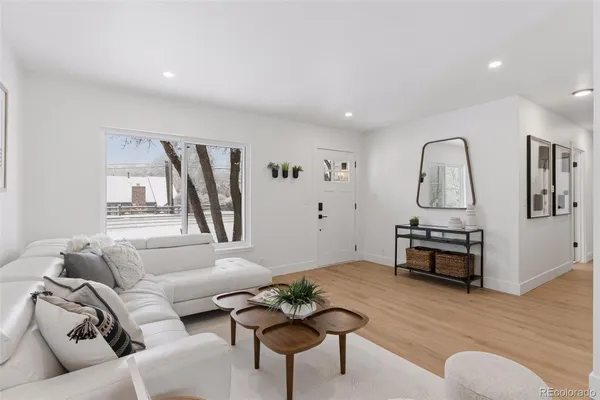 a living room with furniture