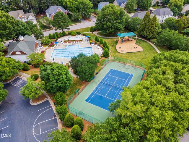 an aerial view of a house