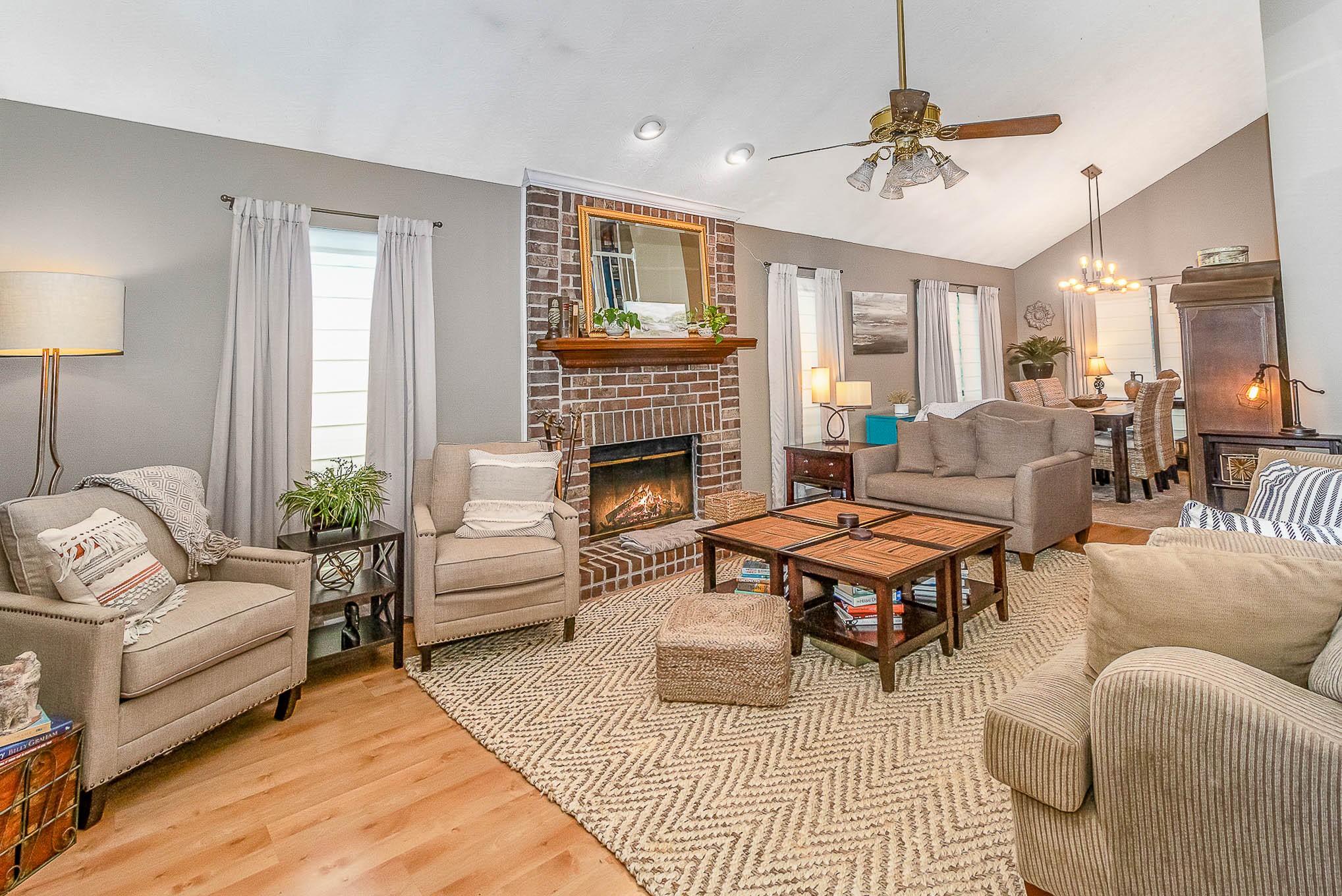 2445 Ravine Drive Nashville, TN 37217 - Photo 2 of 26 a living room with furniture fireplace and a fireplace