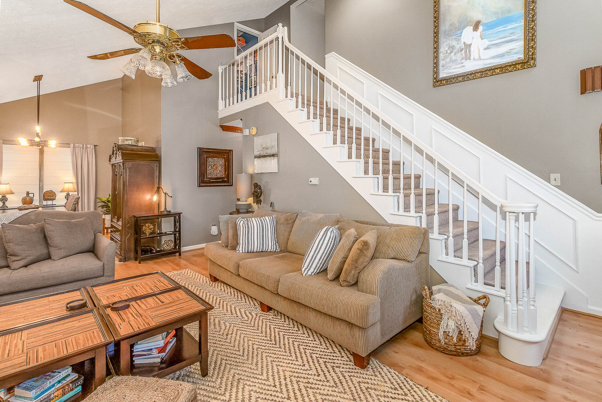 2445 Ravine Drive Nashville, TN 37217 - Photo 4 of 26 a living room with furniture and a chandelier