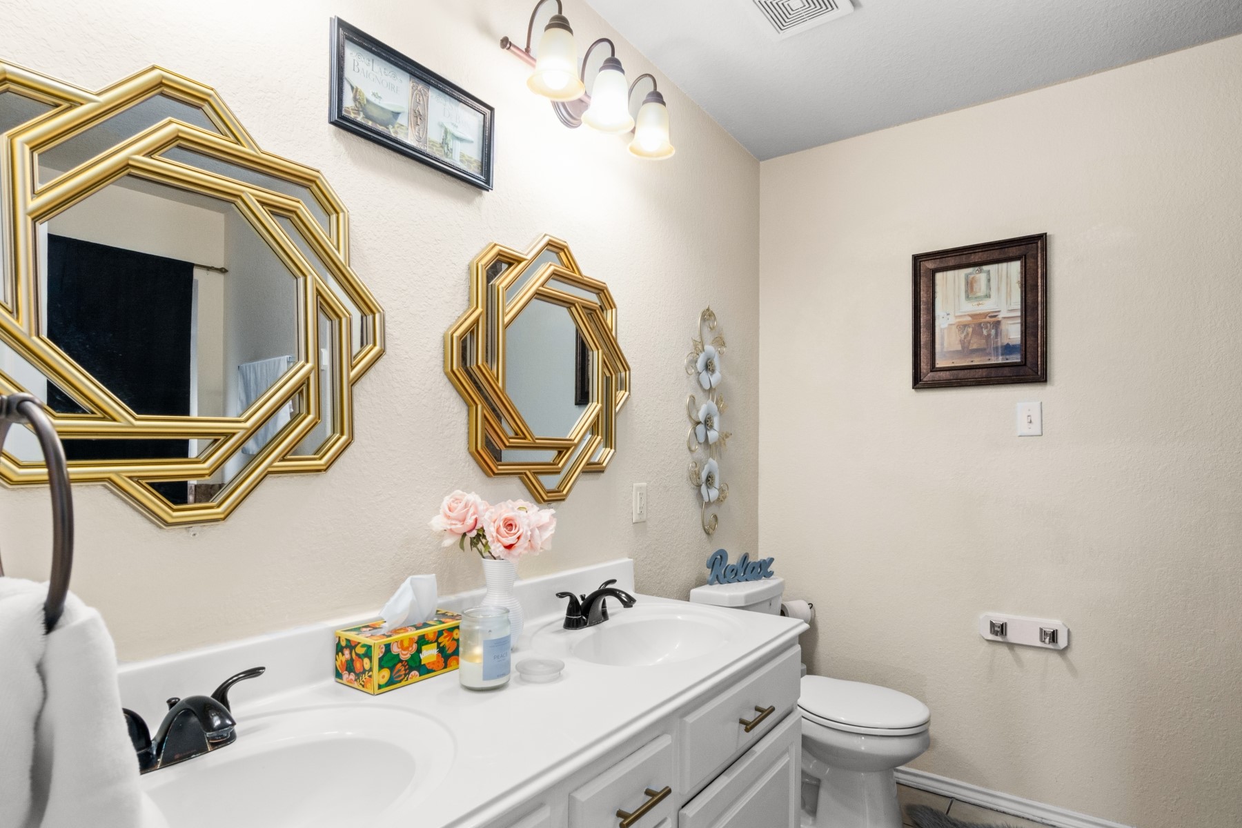 18823 Appletree Ridge Road Houston, TX 77084 - Photo 13 of 22 a bathroom with a sink mirror vanity and toilet