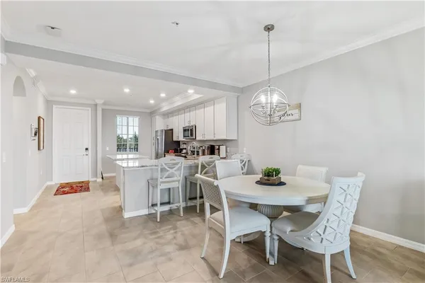 a view of a dining room and livingroom furniture