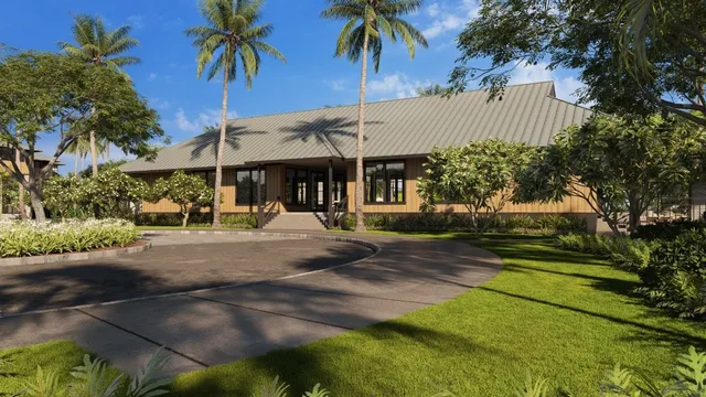 a view of a park that has a tree on the side of it