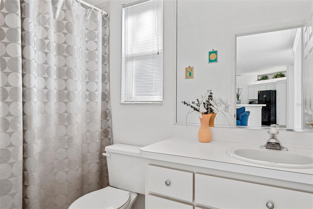 9016 Easthaven Court New Port Richey, FL 34655 - Photo 18 of 38 a bathroom with a sink a toilet and a mirror