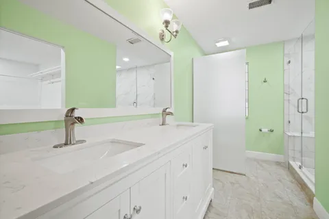 a bathroom with a shower