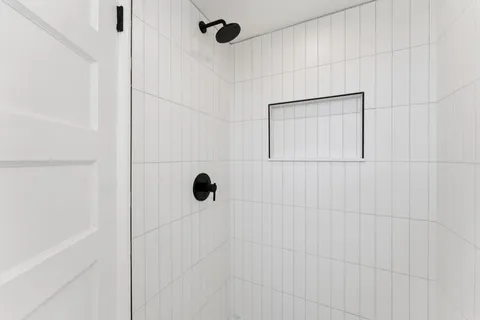a bathroom with a shower
