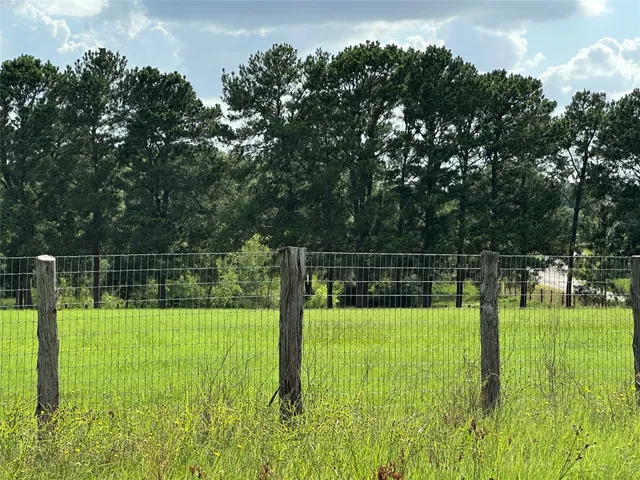 a white house with a big yard and plants