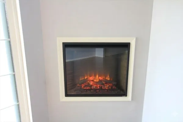 a view of a fireplace