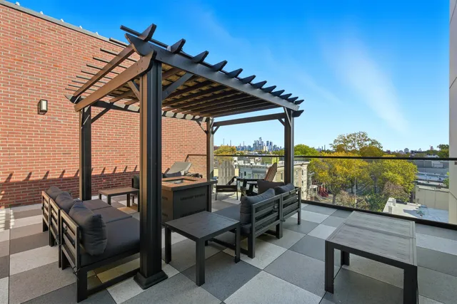 a view of a outdoor seating area with furniture