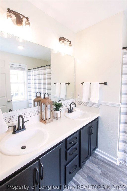 215 Cape Fear Road Raeford, NC 28376 - Photo 17 of 24 a bathroom with a sink double vanity and a mirror