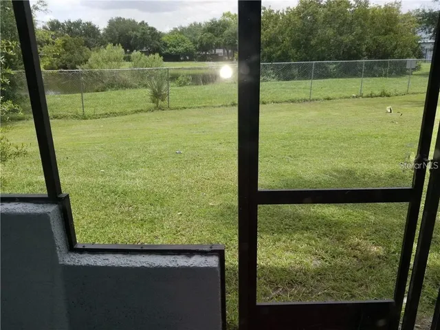 a view of lake from a window