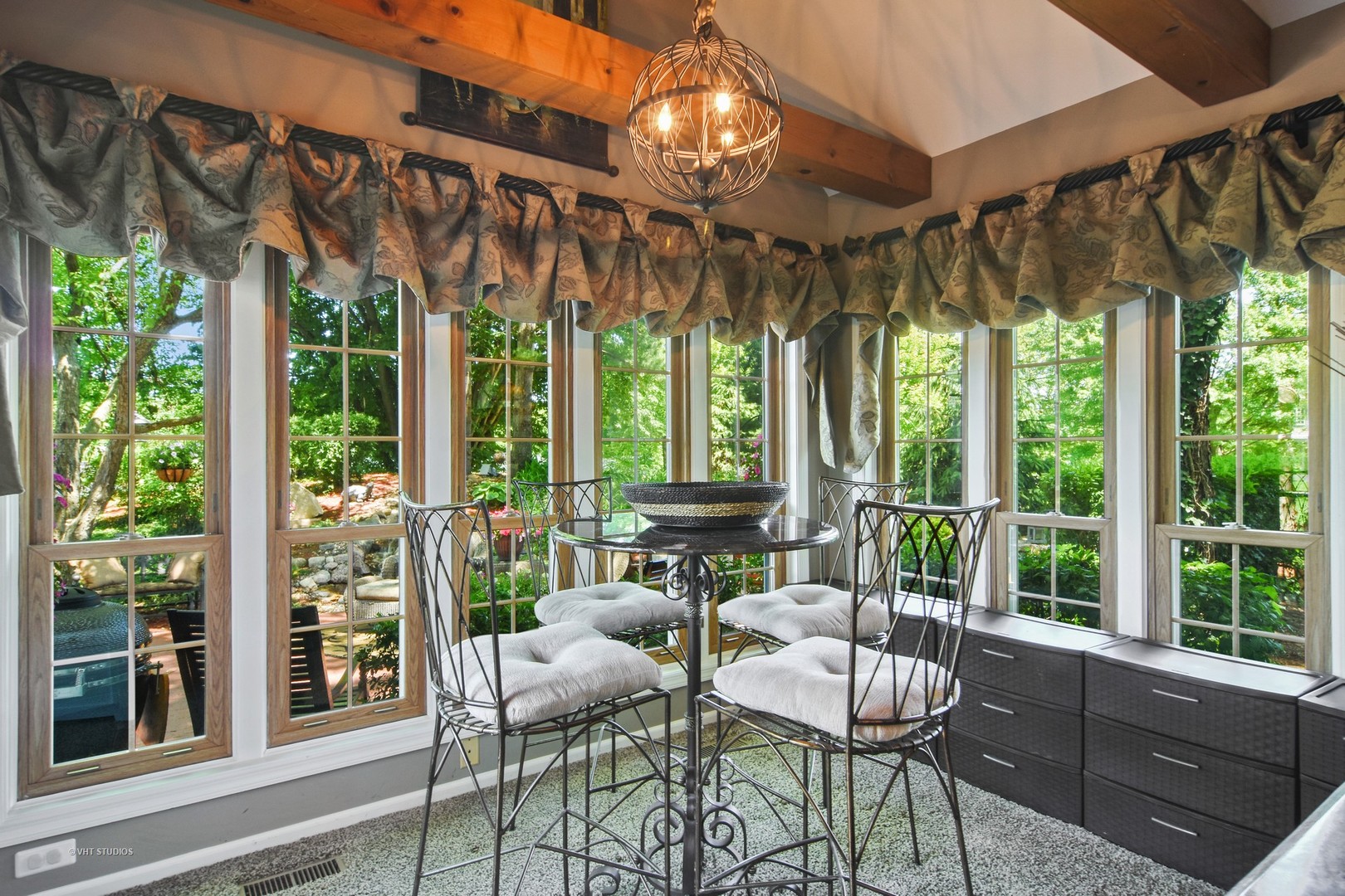 20755 North Weatherstone Road Kildeer, IL 60047 - Photo 13 of 61 a dining room with large windows and wooden floor