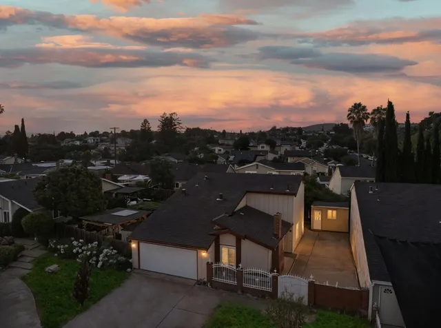 a view of a terrace with a garden