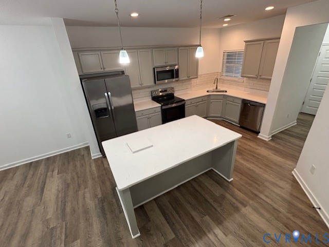7877 Old Guild Road, Unit 7877 Richmond, VA 23237 - Photo 40 of 41 Kitchen featuring decorative light fixtures, stain