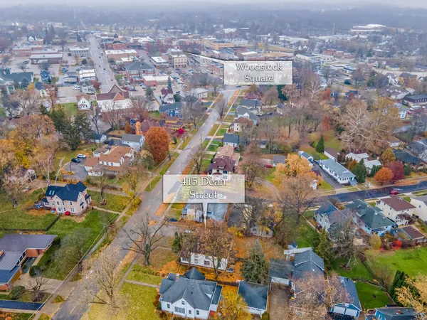 an aerial view of multiple house