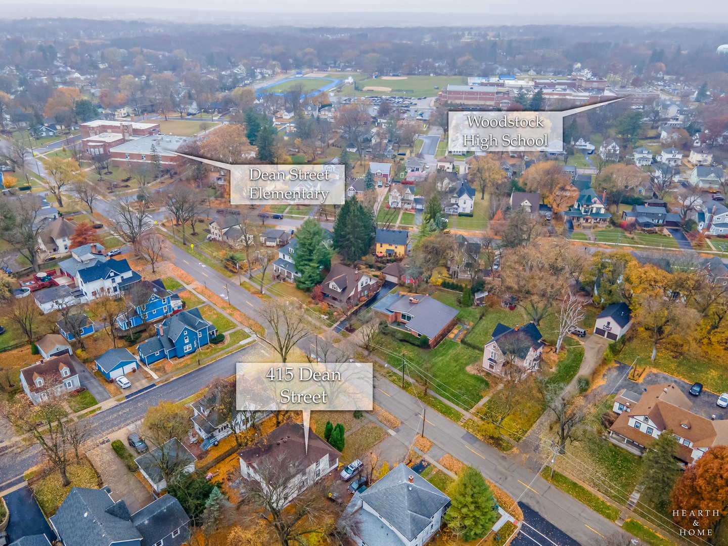 415 Dean Street, Unit 2 Woodstock, IL 60098 - Photo 2 of 21 an aerial view of multiple house