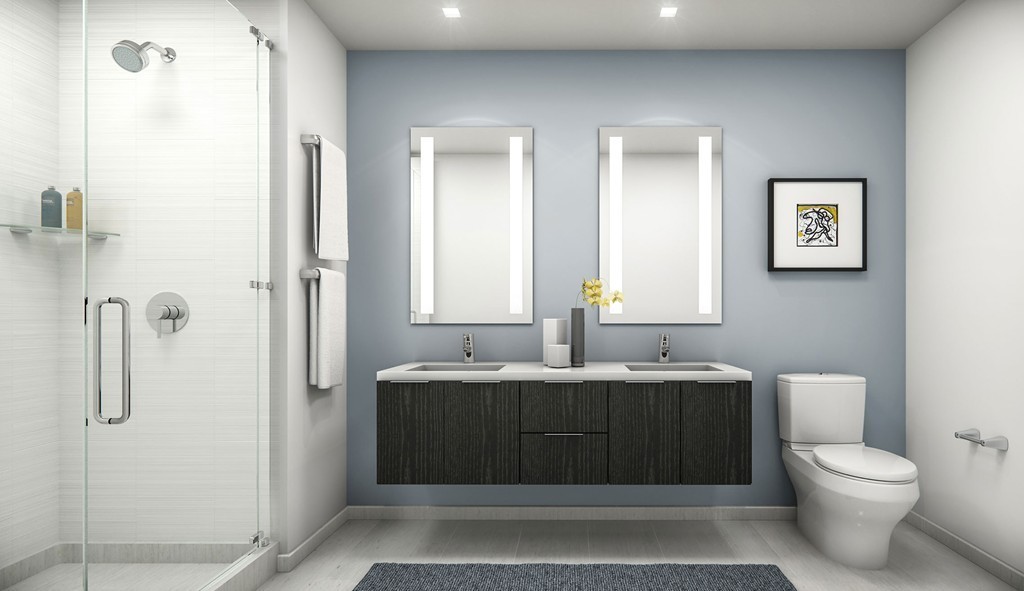 375 Canal Street, Unit 906 Somerville, MA 02145 - Photo 5 of 6 a bathroom with a toilet sink and shower
