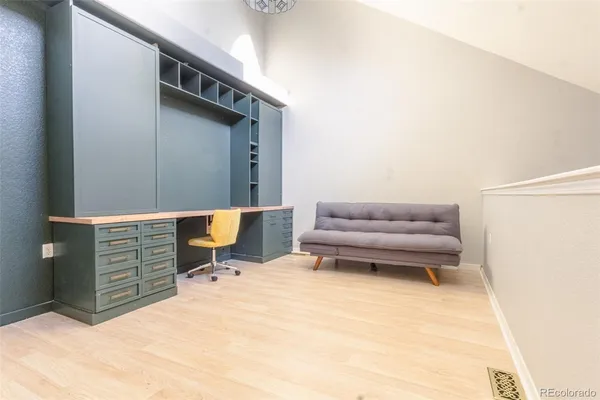 a living room with furniture