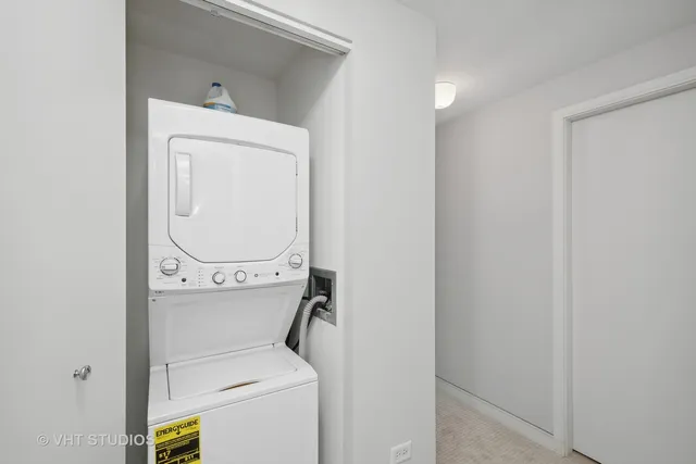 a view of parking garage with cars