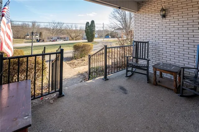 a view of a deck with backyard