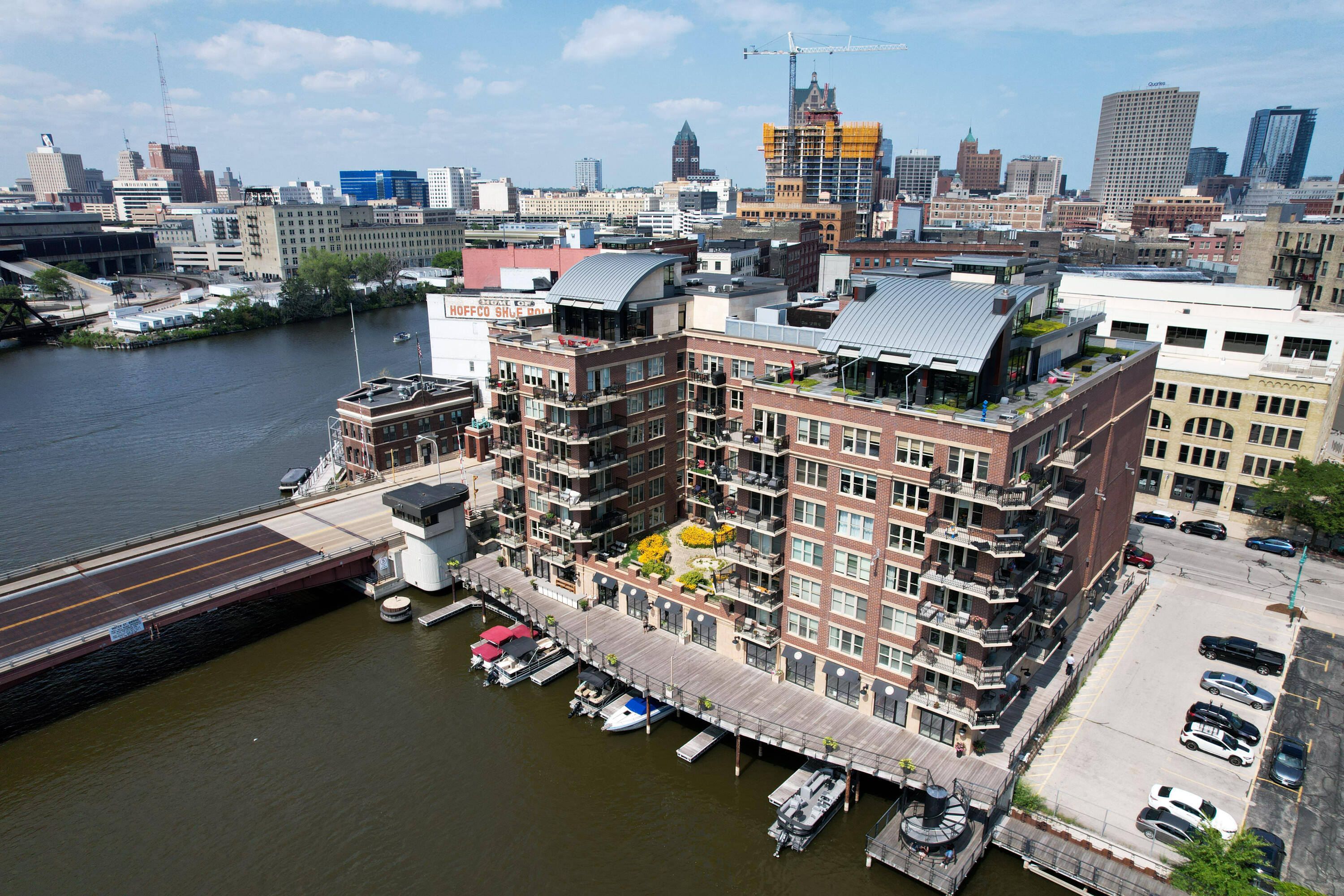 102 North Water Street, Unit 212 Milwaukee, WI 53202 - Photo 32 of 44 Ariel view of Building and River