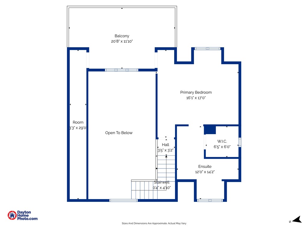 330 South Alpha Bellbrook Road Bellbrook, OH 45305 - Photo 87 of 87 This floor plan highlights a spacious primary bedroom, a walk-in closet, and a private balcony.