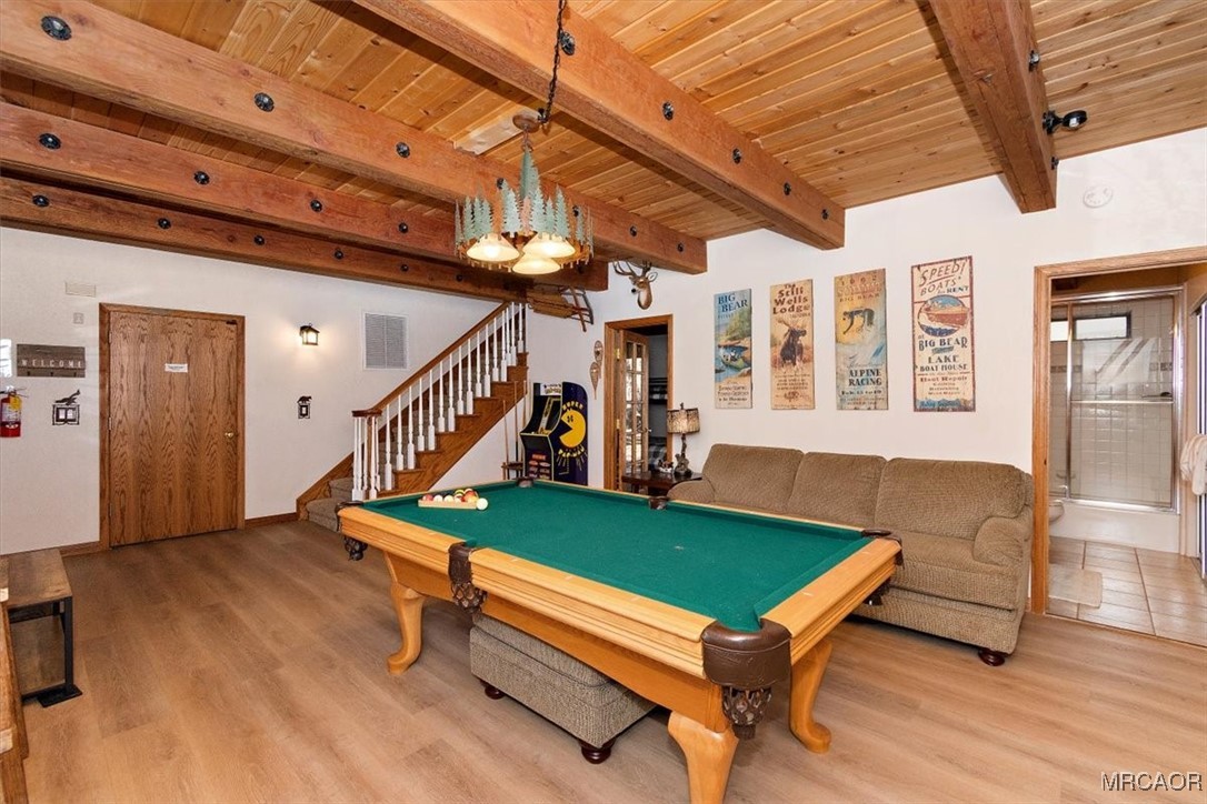 1584 Wolf Road Big Bear City, CA 92314 - Photo 4 of 33 a room with pool tables and windows