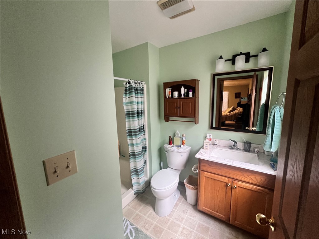 15372B Sprucevale Road East Liverpool, OH 43920 - Photo 11 of 14 Bathroom with vanity, toilet, and walk in shower