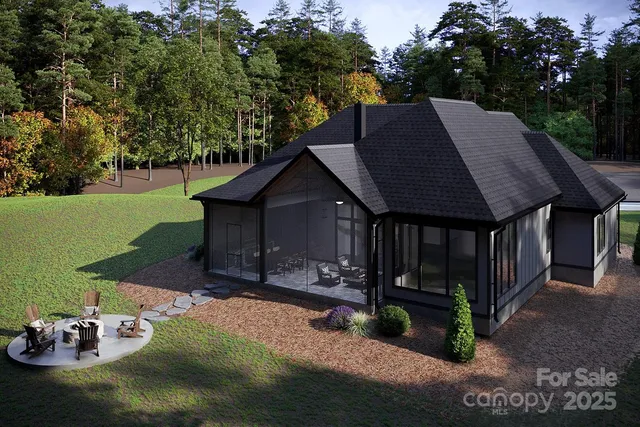 a house view with a garden space