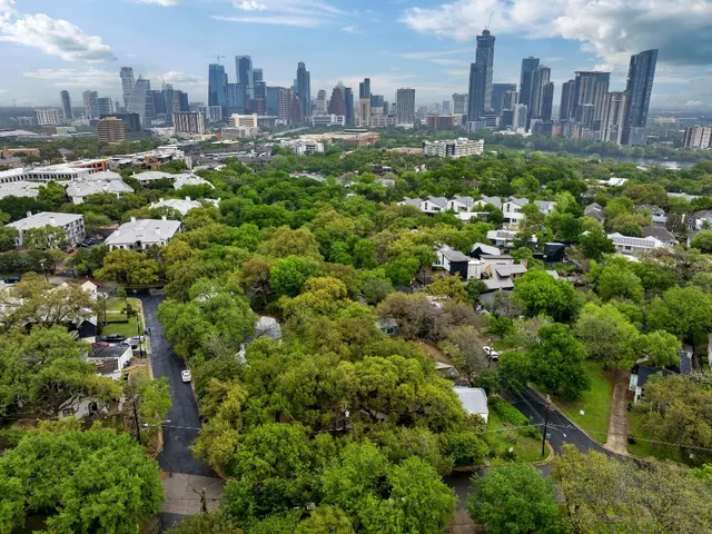 an aerial view of multiple house