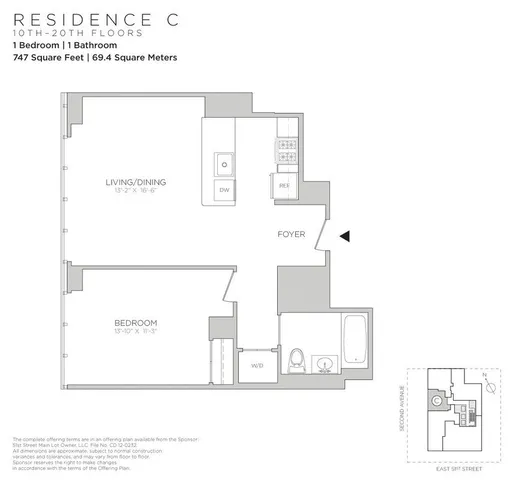 $6,500 | 305 East 51st Street, Unit 14C | Midtown East