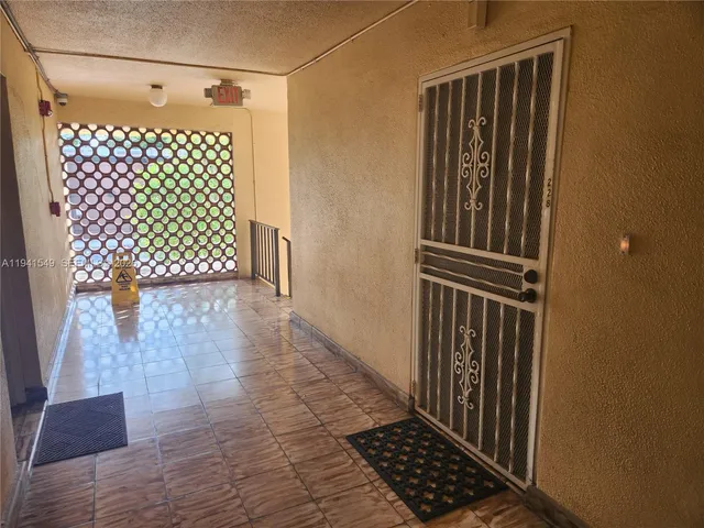 a view of a wooden door