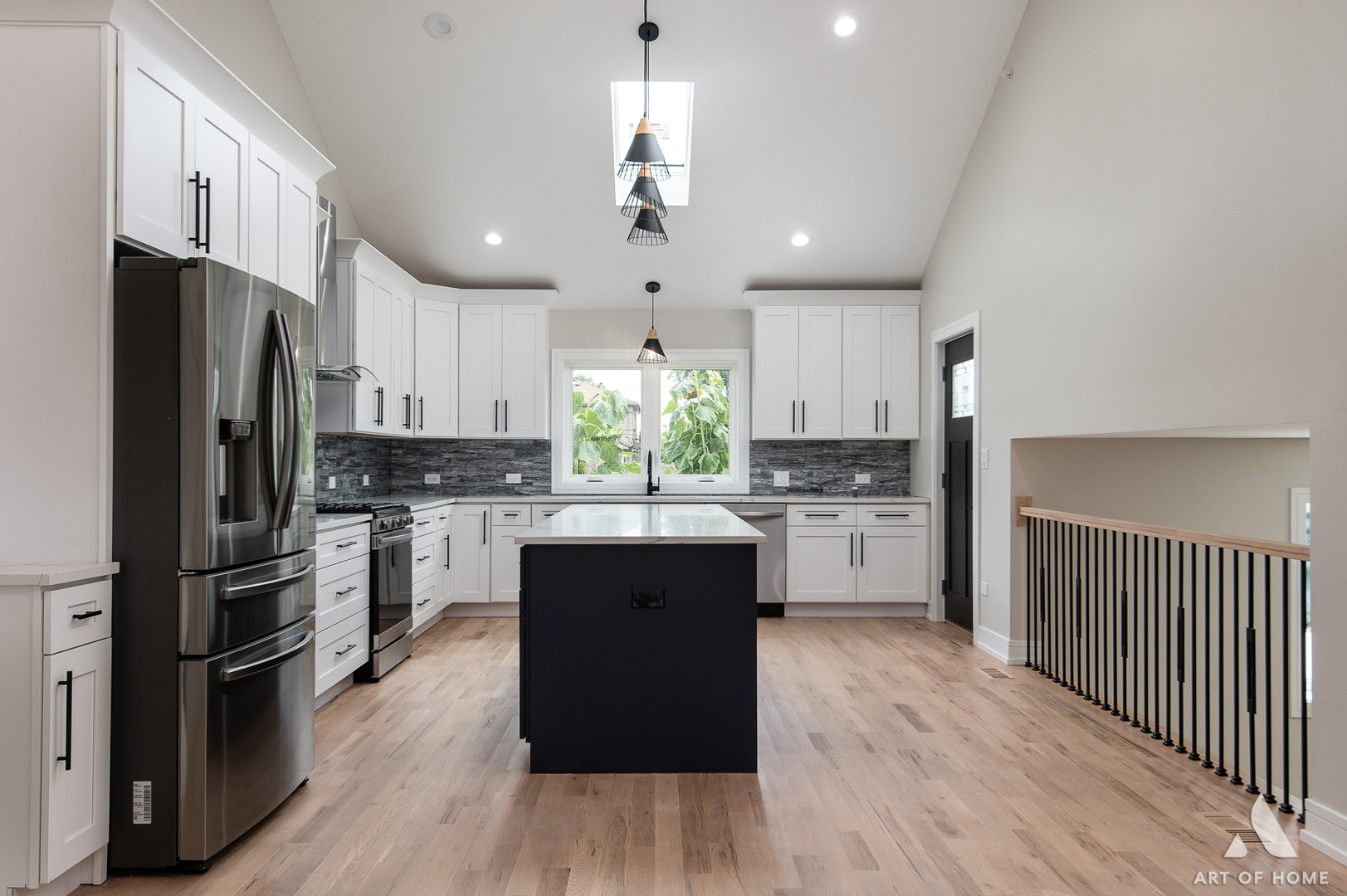 7951 West 73rd Place Bridgeview, IL 60455 - Photo 12 of 41 a kitchen with stainless steel appliances a refrigerator a sink dishwasher a stove and white cabinets with wooden floor