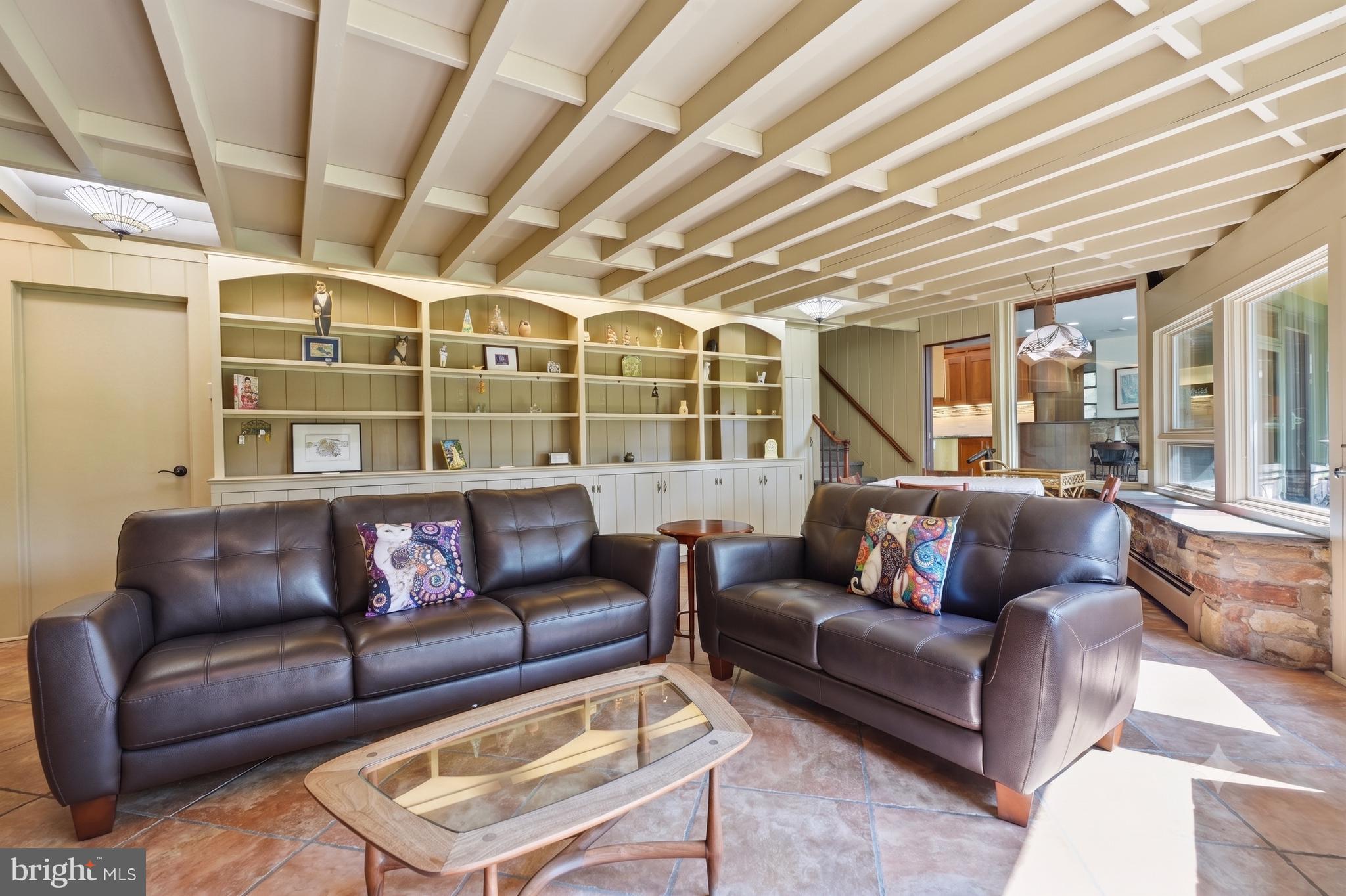775 River Road Yardley, PA 19067 - Photo 30 of 75 Striking mid-century modern exposed beam ceiling