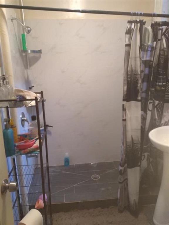 1772 Nostrand Avenue Brooklyn, NY 11226 - Photo 20 of 22 a bathroom with a shower curtain and a sink