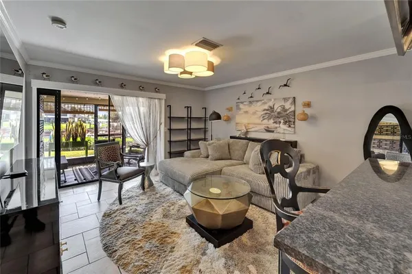 a view of a golf course with a lake