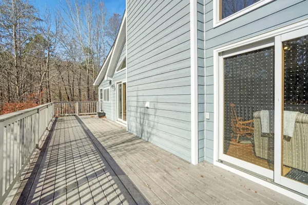 aerial view of a house with a yard