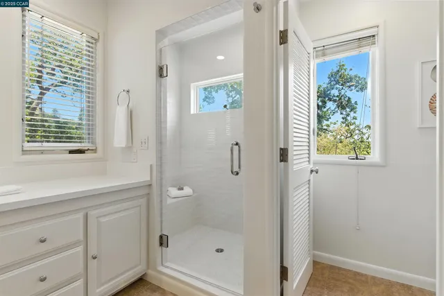 a bathroom with a shower